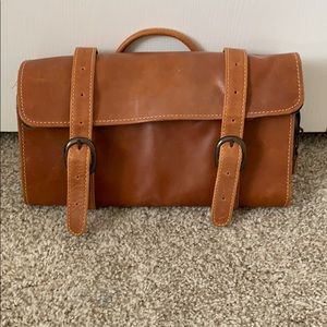 Leather makeup/ toilet bag